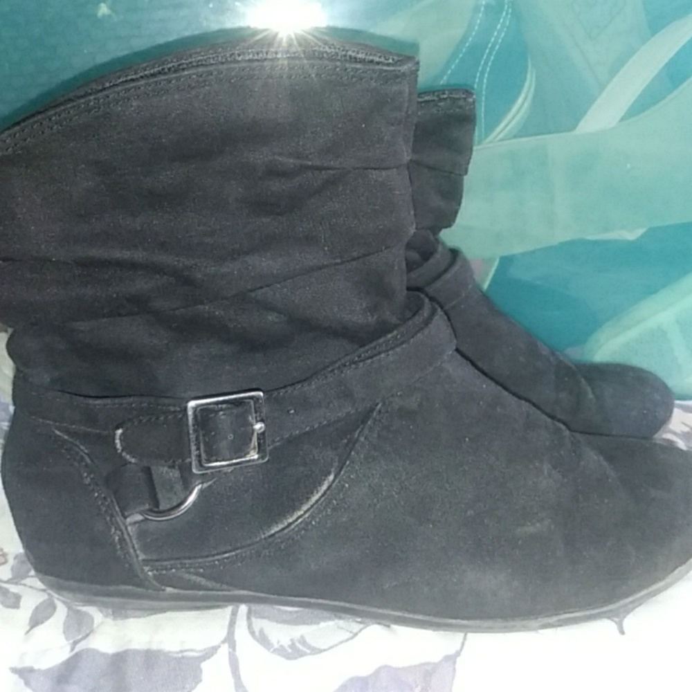 Black suede ankle boots